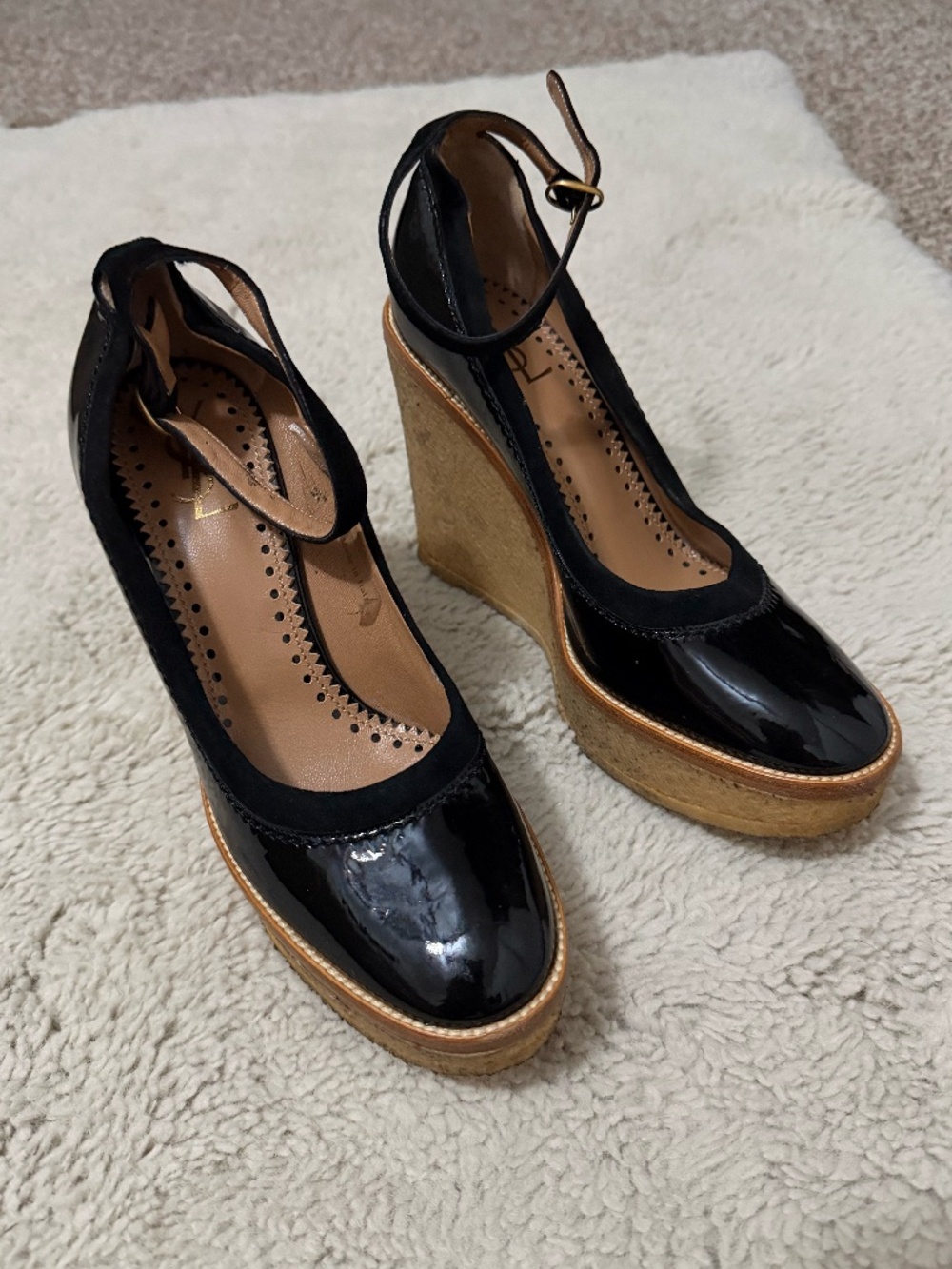 YSL Patent Leather Wedges - Size 37
